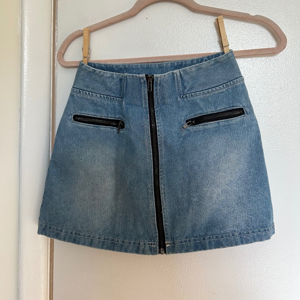 Jean Mini Skirt - Zipper Skirt